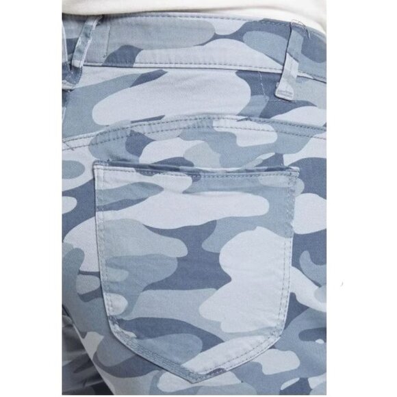 Wit & Wisdom Womens Blue Camo High Waist Ab Solution Raw Hem Shorts Sz 12 New - Picture 6 of 12